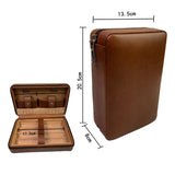 Carved version cigar box portable cedar wood cigar moisturizing box cowhide cigar box storage box Gaoxiba - V.I.P Digital Presence