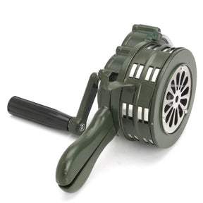 110dB Green Aluminium alloy Crank Hand Operated Air Raid Emergency Safety Alarm Buzzer Home Self Protection Security - V.I.P Digital Presence