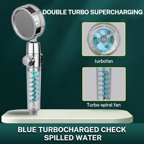 Xiao Man Waist Supercharged Sprinkler Head Dual Turbo Pressurized Propeller Fan Shower Head Shower Head - V.I.P Digital Presence