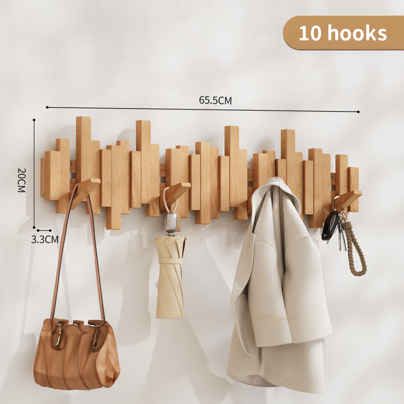 Coat Racks Wall Hanging Wall Entry Door Porch Hanging Scarf Coat Rack Perforated Solid Wood Creative Piano Keys Clothes Hook - V.I.P Digital Presence