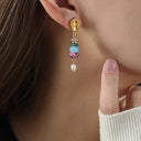 Natural Stone Freshwater Pearl Dangle Earrings - V.I.P Digital Presence
