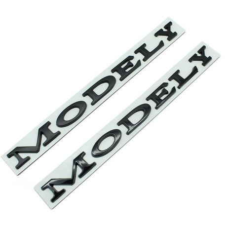 Suitable for Tesla Model 3/Y modified metal rear badge MODELY red letter car badge sticker - V.I.P Digital Presence