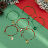 Christmas Element Elk Snow Bracelet Set Creative Snowman Adjustable Wax Thread Handmade - V.I.P Digital Presence