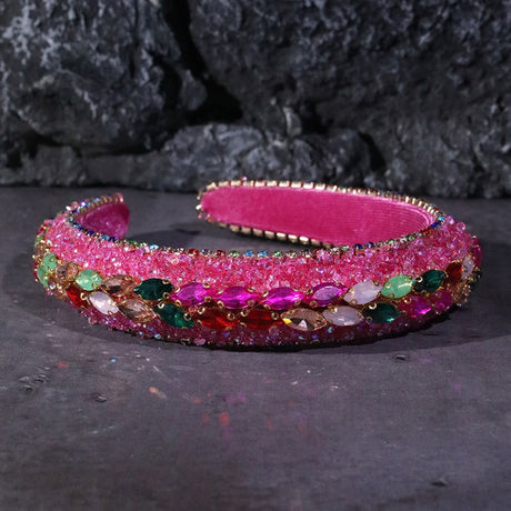 Colored diamond sponge Baroque vintage headband - V.I.P Digital Presence
