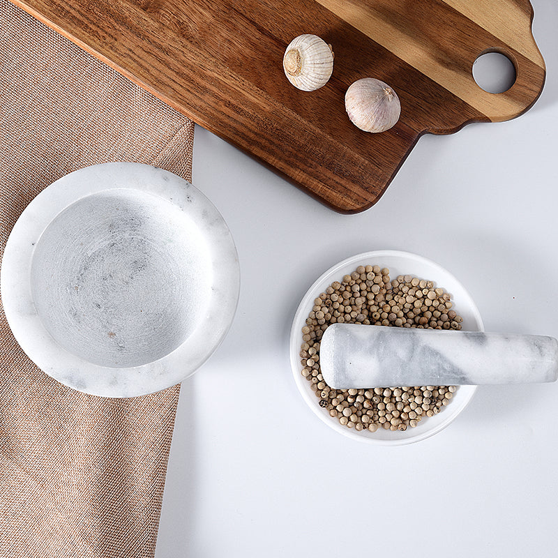 Marble exquisite thickened manual household kitchen spice grinding and crushing stone mortar garlic puree pestle - V.I.P Digital Presence