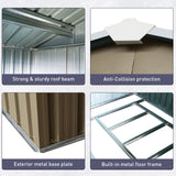 8ft x 6ft Outdoor Metal Storage Shed with Window Grey(W540S00016) - V.I.P Digital Presence