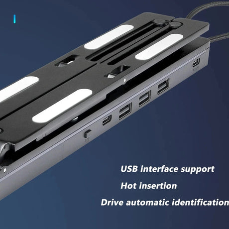 RGB Laptop Stand Adjustable 6 Gear Height Heat Dissipation USB Type-c Hub Ergonomic Notebook Holder for MacBook Tablet Phone - V.I.P Digital Presence