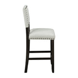 TREXM 5-Piece Counter Height Dining Set, Classic Elegant Table and 4 Chairs in Espresso and Beige - V.I.P Digital Presence