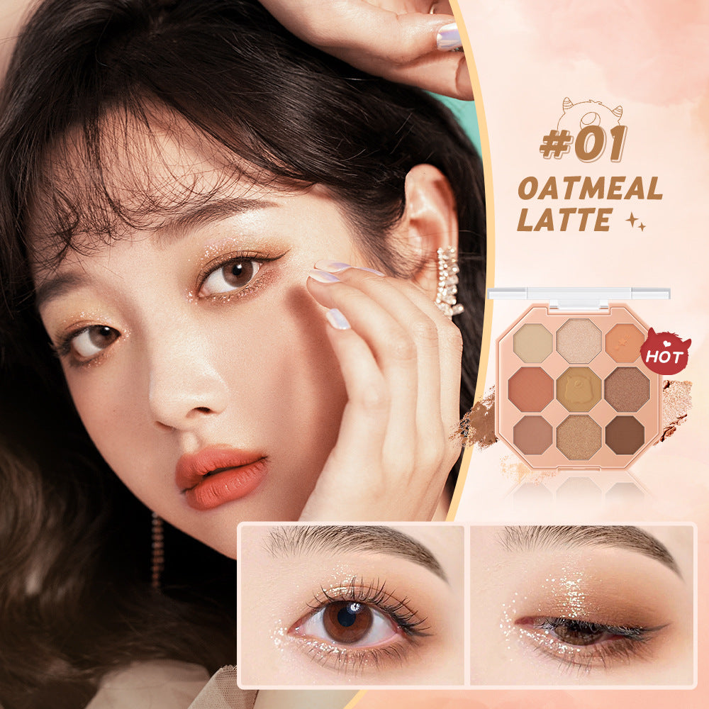 BANXEER Colored Star Shining Beast Nine Color Eye Shadow Disk Lasting Shining Clear Fine Non Flying Powder BM10 - V.I.P Digital Presence