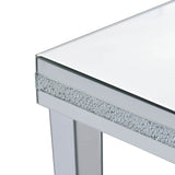 The ON-TRANS stylish modern glass mirrored coffee table features a crystal design and adjustable height legs in silver - V.I.P Digital Presence
