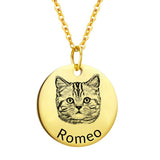 Pet sketch necklace portrait cat puppy pet DIY engraving keychain - V.I.P Digital Presence