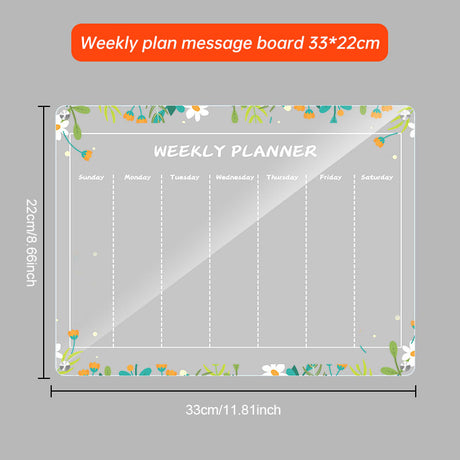 Acrylic message board magnetic refrigerator sticker household erasable calendar transparent note display board - V.I.P Digital Presence