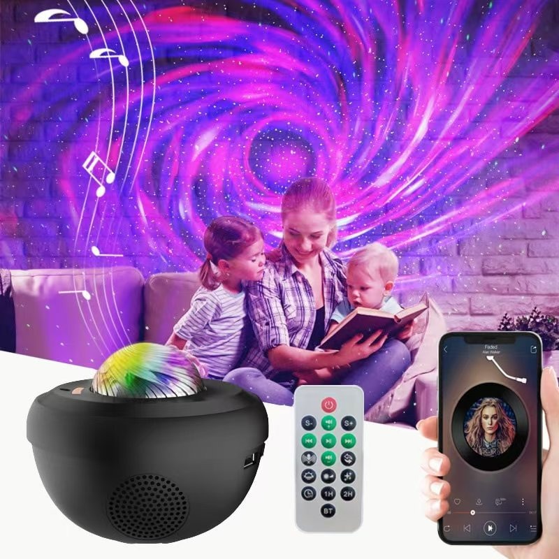 Full Sky Star Laser Sky Projection Light Atmosphere Light Bluetooth Music USB Flame Bowl Water Pattern Light Night Light - V.I.P Digital Presence