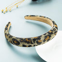 Hair Hoop Retro Baroque Starry Rhinestone Sponge Head Hoop Personality Wide-Brimmed Leopard Print Banquet Headwear Hairpin - V.I.P Digital Presence