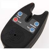 Alarma de picadura de pesca con 2 LED, luz azul, volumen ajustable, sensibilidad al sonido, herramienta de pesca impermeable.