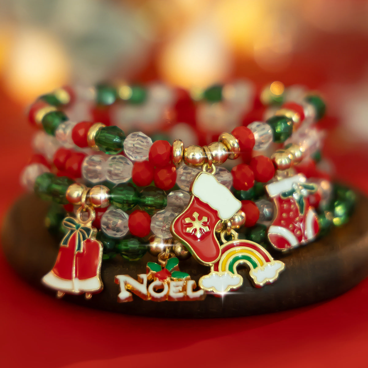 Christmas Candy Soft Ceramic CCB Bracelet Ins Wind Beaded Alloy Bracelet Set - V.I.P Digital Presence