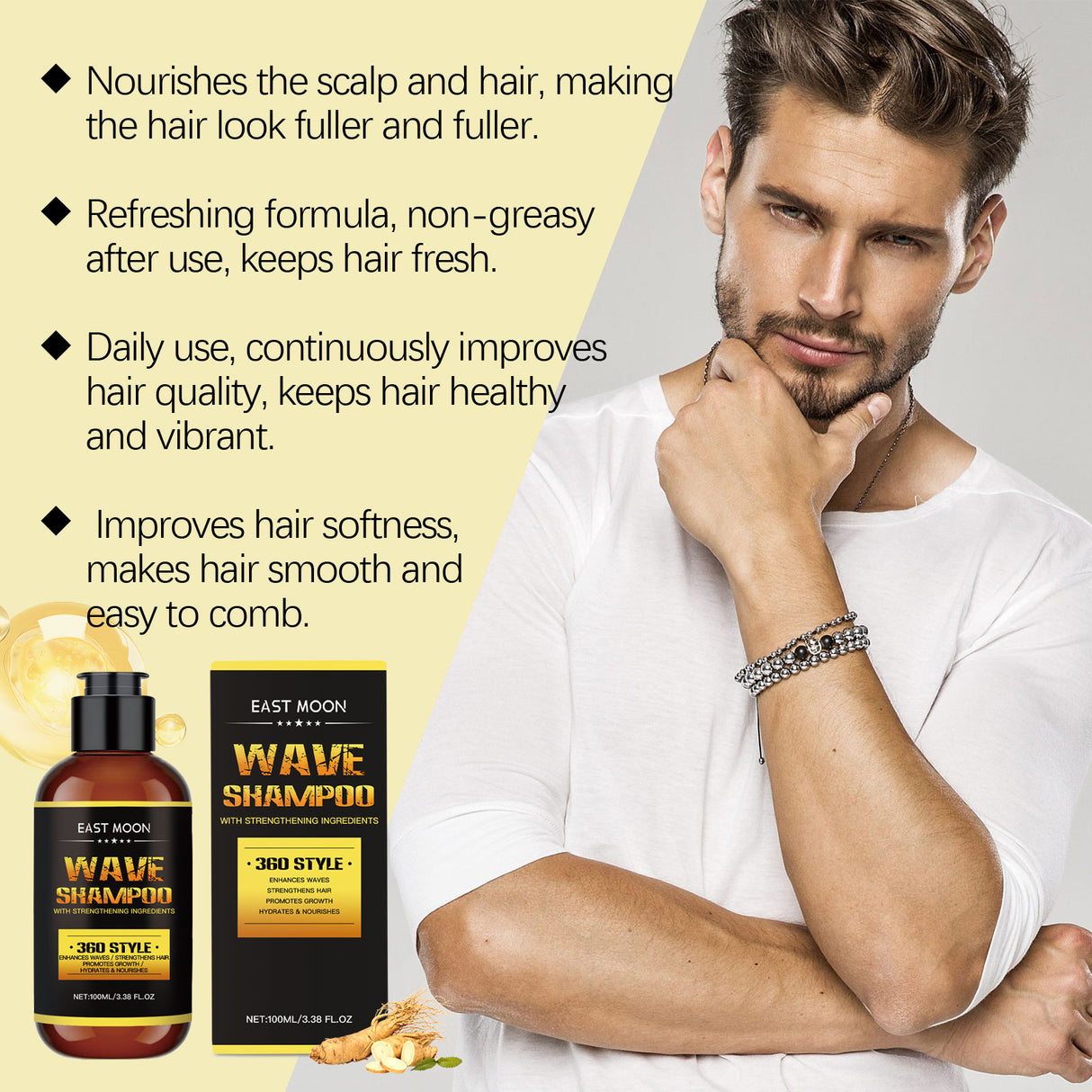 For Men Nourishing Shampoo Nourishing Moisturizing Repair Hydrating Strong, Fluffy Hair Refreshing Hair - V.I.P Digital Presence