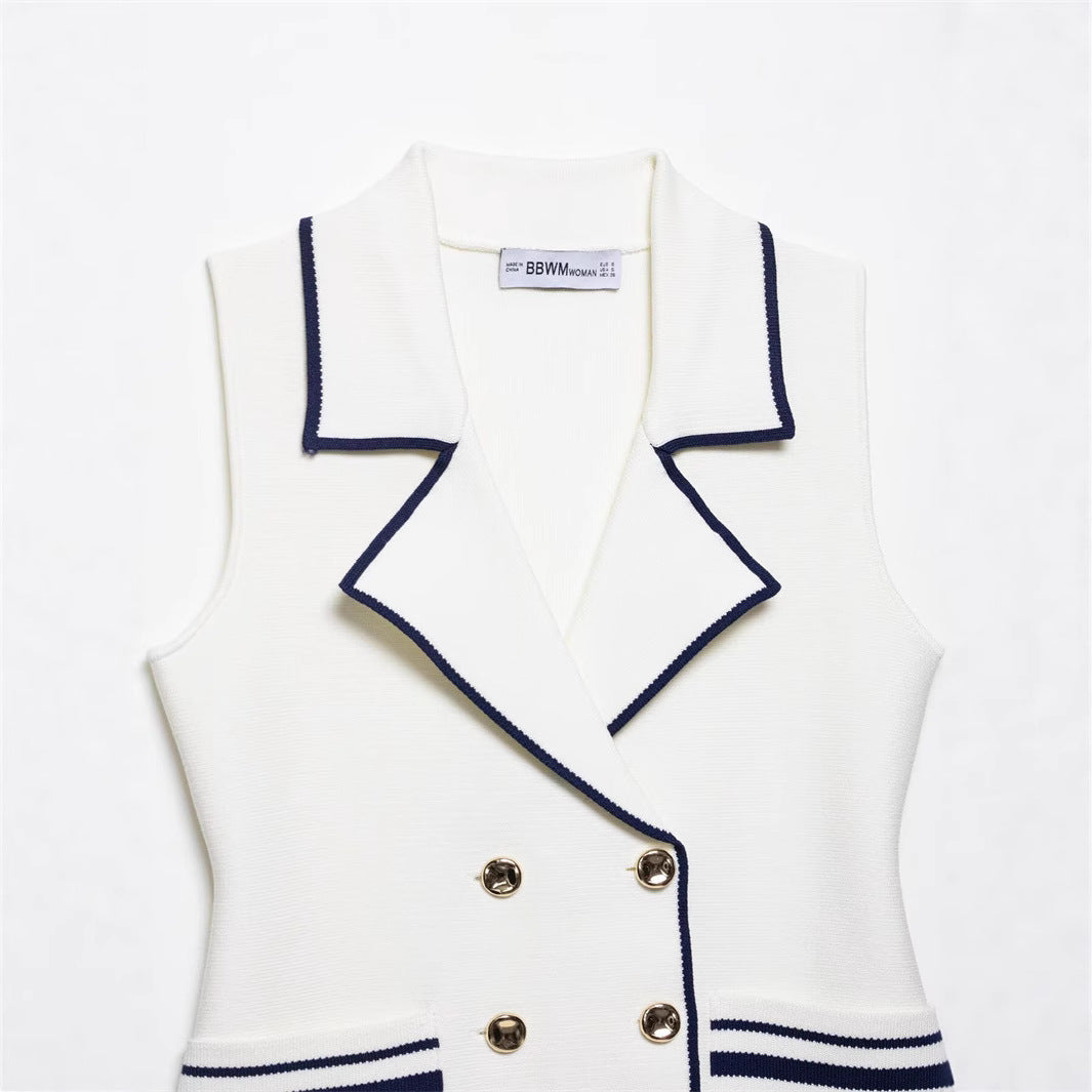Summer New  Style Women's Fashion Temperament Sleeveless Trim Knit Tank Top - V.I.P Digital Presence