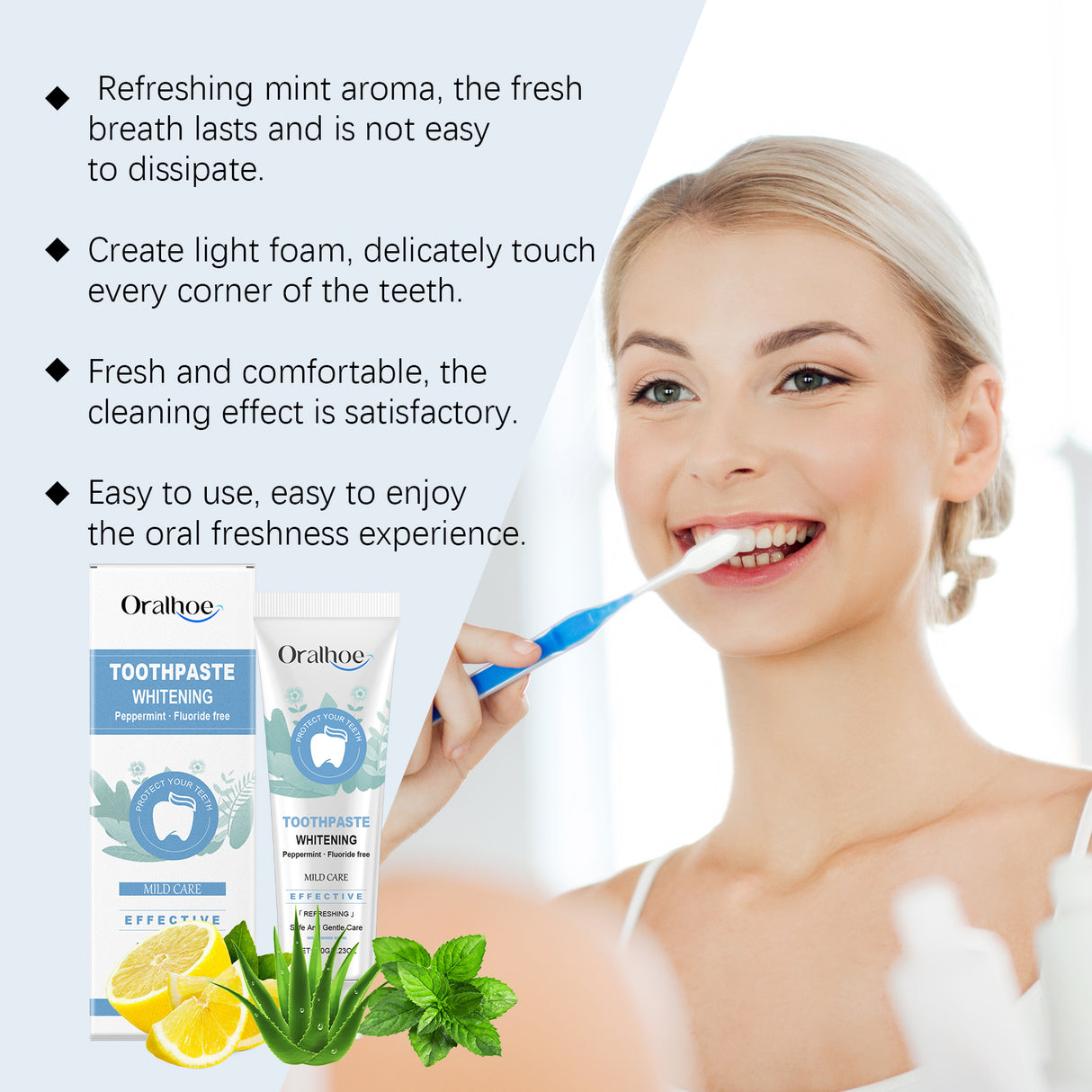 Mint Toothpaste Gently Cleans Tooth Stains Yellow Shine Teeth Daily Oral Care - V.I.P Digital Presence