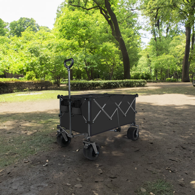 Collapsible Folding Wagon Push Pull Foldable Beach Wagon Cart - V.I.P Digital Presence