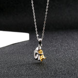 S925 sterling silver little girl and dog embrace necklace for women fashionable and simple contrasting color collarbone chain - V.I.P Digital Presence