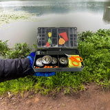 Fishing storage box, portable tackle box, magnetic compartments, fishing accessories - V.I.P Digital Presence