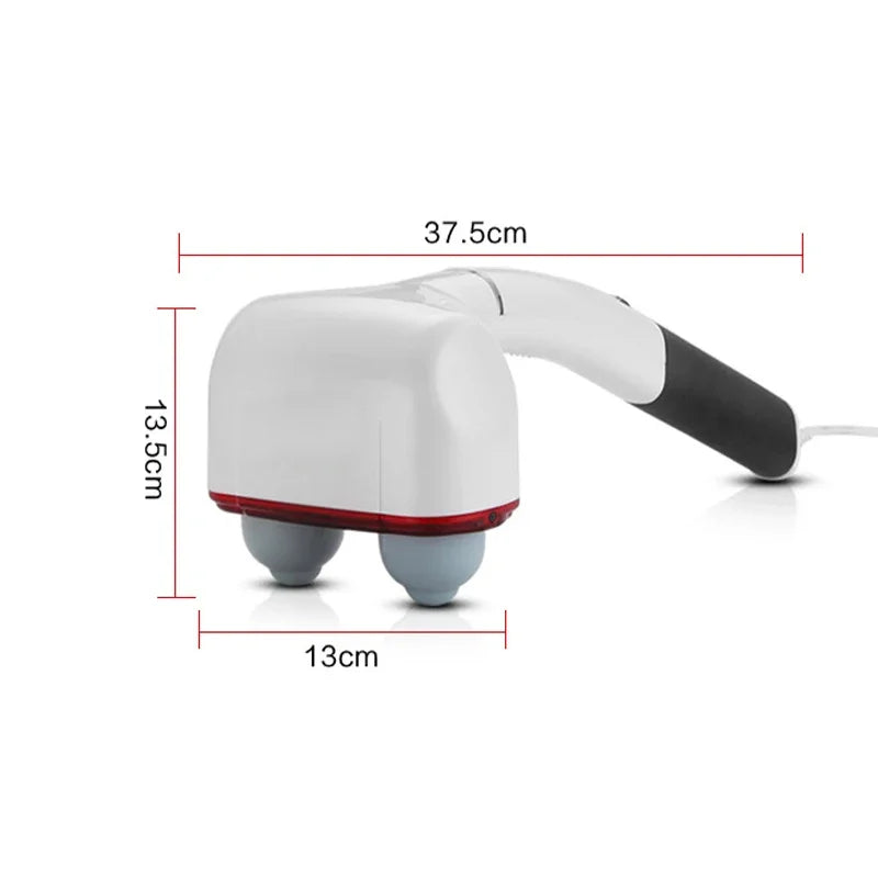 Electric Handheld Massager Hammer Vibrating Back Muscle Relax Neck Body Cervical Vertebra Relax Stick Roller with 2 Massage Head - V.I.P Digital Presence