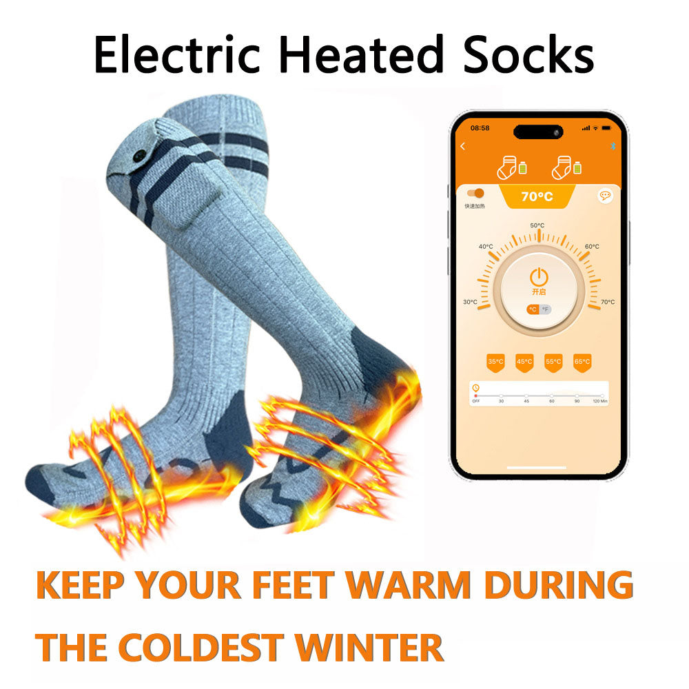 Bluetooth app electric socks electric heating warm socks outdoor skiing socks electric heating socks - V.I.P Digital Presence
