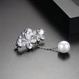 Zircon Butterfly Pin Fashion Korean Edition AAA Zircon Butterfly Design Pearl Women's Small Suit Accessories - V.I.P Digital Presence