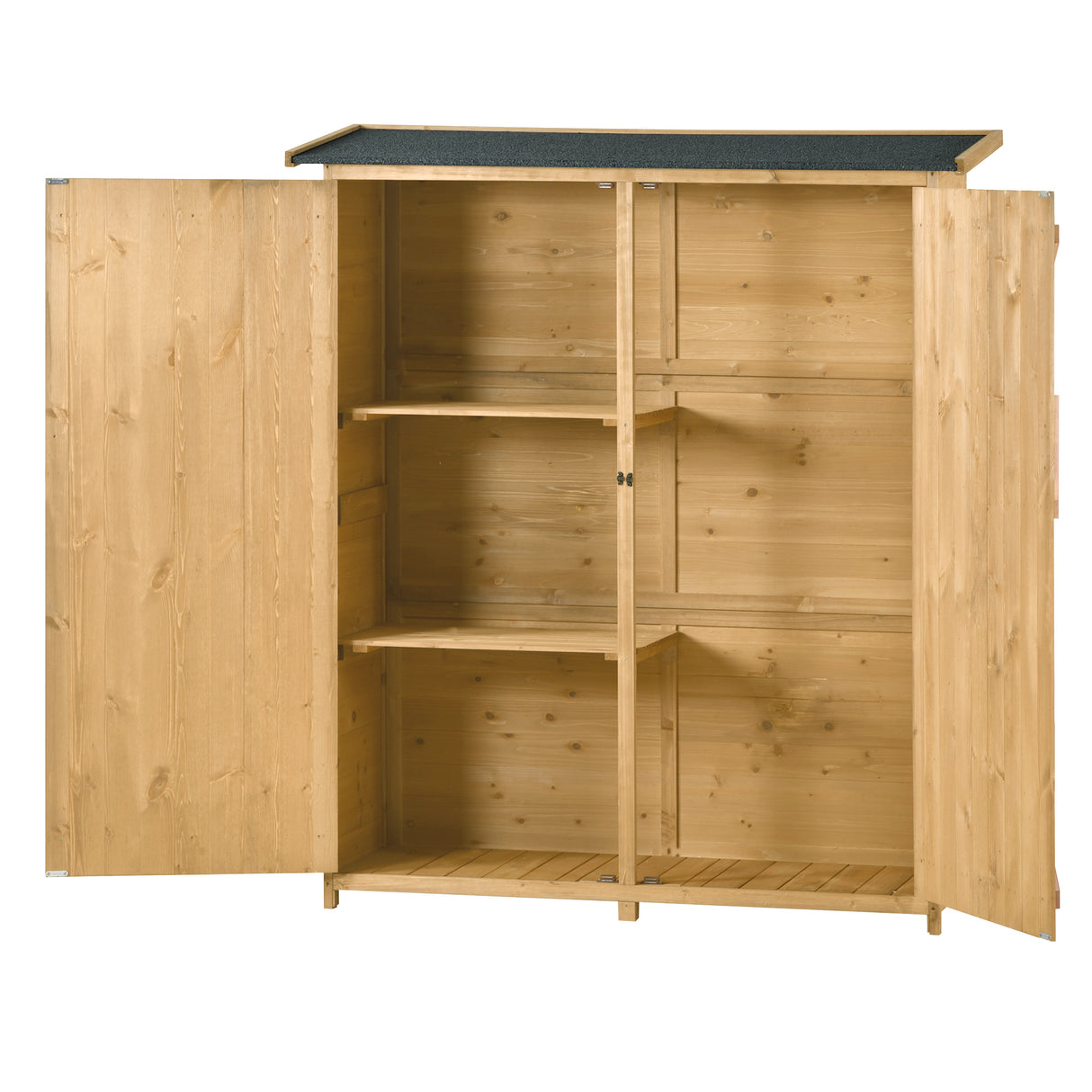Outdoor 5.3ft Hx4.6ft L Wood Storage Shed Tool Organizer,Garden Shed, Storage Cabinet with Waterproof Asphalt Roof Natural - V.I.P Digital Presence