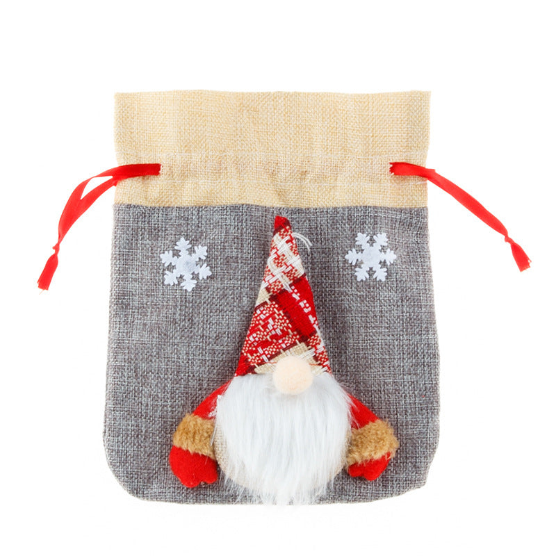 Forest Man Gift Bag Christmas Linen Cartoon Decoration Faceless Elderly Gift Bag Gift Bag Candy Bag - V.I.P Digital Presence