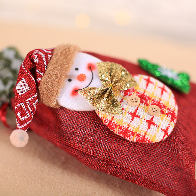 Christmas decoration gift bag, children's linen bundle mouth apple bag, candy biscuit bag, Christmas gift bag - V.I.P Digital Presence
