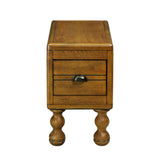 Solid wood end table, rectangular 23.6 inch narrow edge table with drawers, vintage bedside table， Antique Brown - V.I.P Digital Presence