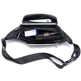 Men's sheepskin waist bag outdoor black mobile phone sheepskin bag leisure sports crossbody chest bag - V.I.P Digital Presence