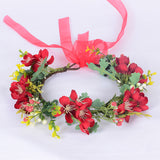 Flower Wreath Simulation Flower Leaves Hair Strap Photography Retro Hanfu Bridal Girl Flower Wreath Headwear - V.I.P Digital Presence