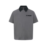 Men's contrasting collar casual short sleeved shirt - V.I.P Digital Presence