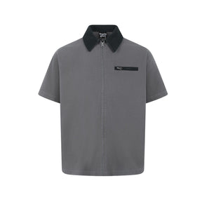 Men's contrasting collar casual short sleeved shirt - V.I.P Digital Presence