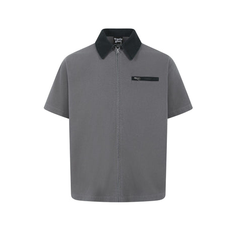 Men's contrasting collar casual short sleeved shirt - V.I.P Digital Presence