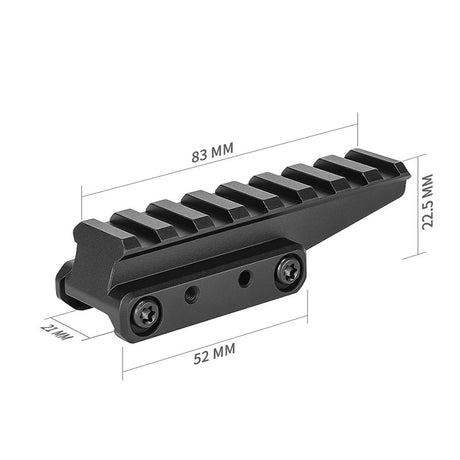 UNITY RISER Metal Rail Elevated Bracket for Base, with a height increase of 20mm. - V.I.P Digital Presence
