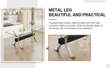 Dining table Modern tempered glass dining table Large modern office desk with silver plated metal legs and MDF crossbars - V.I.P Digital Presence