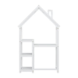 House-shaped Wooden writing Desk,Kids study Table,Bookshelf & Toy Storage,White