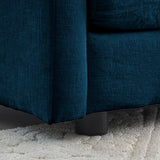 Modern Fabric Loveseat Sofa Couch for Living Room, Upholstered Large Size Deep Seat 2-Seat Sofa with 4 Pillows ,Blue Chenille - V.I.P Digital Presence