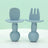 Licking Spoon for Baby Learning to Eat Training Spoon Short Handle Baby Supplementary Food Silicone Soft Spoon Fork Spoon Tableware 2-piece Set - V.I.P Digital Presence