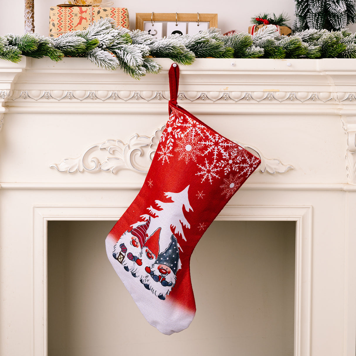Christmas Decorations Rudolf Printed Christmas Socks Children's Gift with Large Christmas Socks - V.I.P Digital Presence