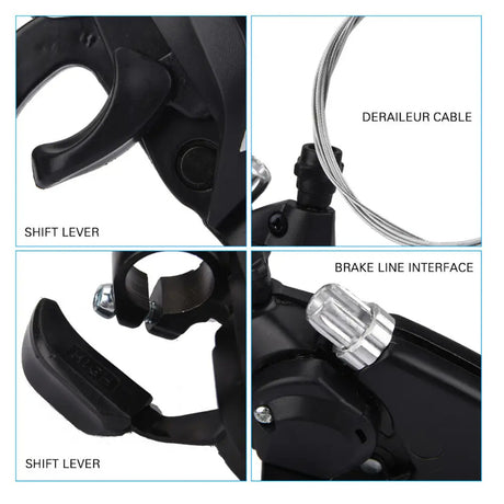 Bike Derailleurs 3x7 21 Speed Switch MTB Bicycle Shifter Levers Brake with Shift Cable Cycling Disc Handle for Bike Trekking - V.I.P Digital Presence