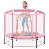 55'' Toddlers Trampoline with Safety Enclosure Net and Balls, Indoor Outdoor Mini Trampoline for Kids - V.I.P Digital Presence