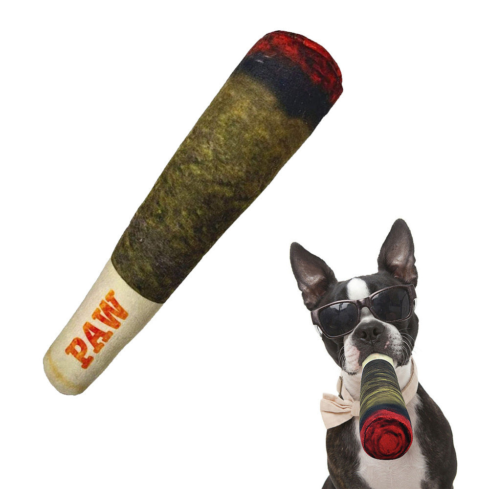 Dog voice toy green simulation cigar plush pet toy - V.I.P Digital Presence