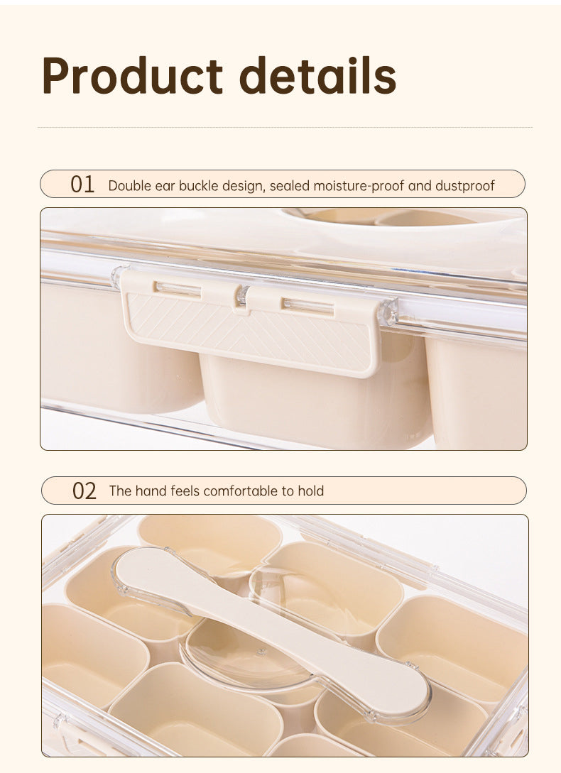 Design Sealed Snackle Storage Box With 9pcs Divider Plastic Divided Veggie Tray With Lid And Handle - V.I.P Digital Presence