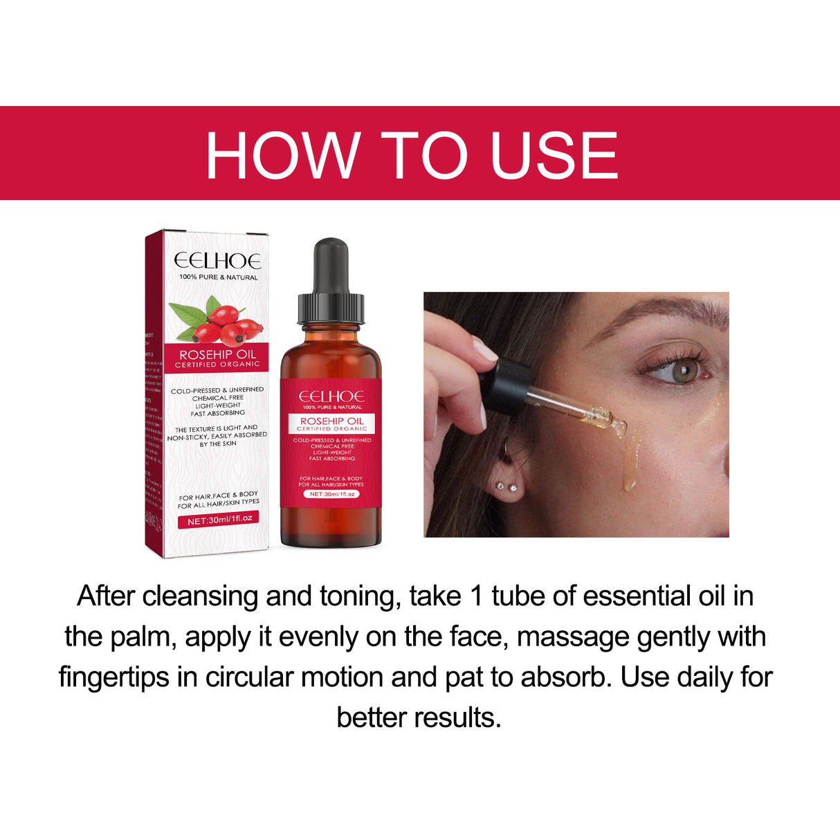 Rose Hip Facial Essential Oil Facial Body Moisturizing Skin care Supple Hair Care Massage Essential Oil - V.I.P Digital Presence