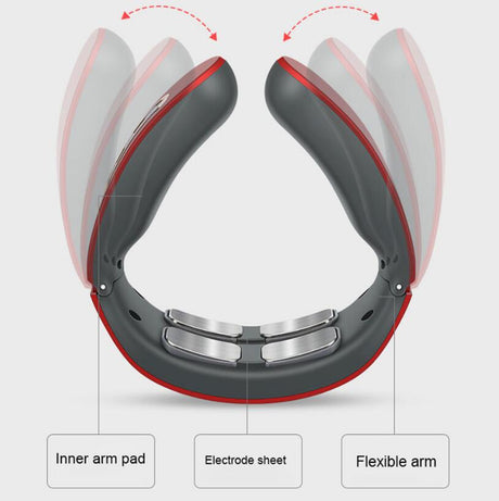 USB Rechargeable 4 Heads Cervical Spondylosis Massager Intelligent Whole Body Meridian Massage Pulse Kneading Heating Neck Protector - V.I.P Digital Presence